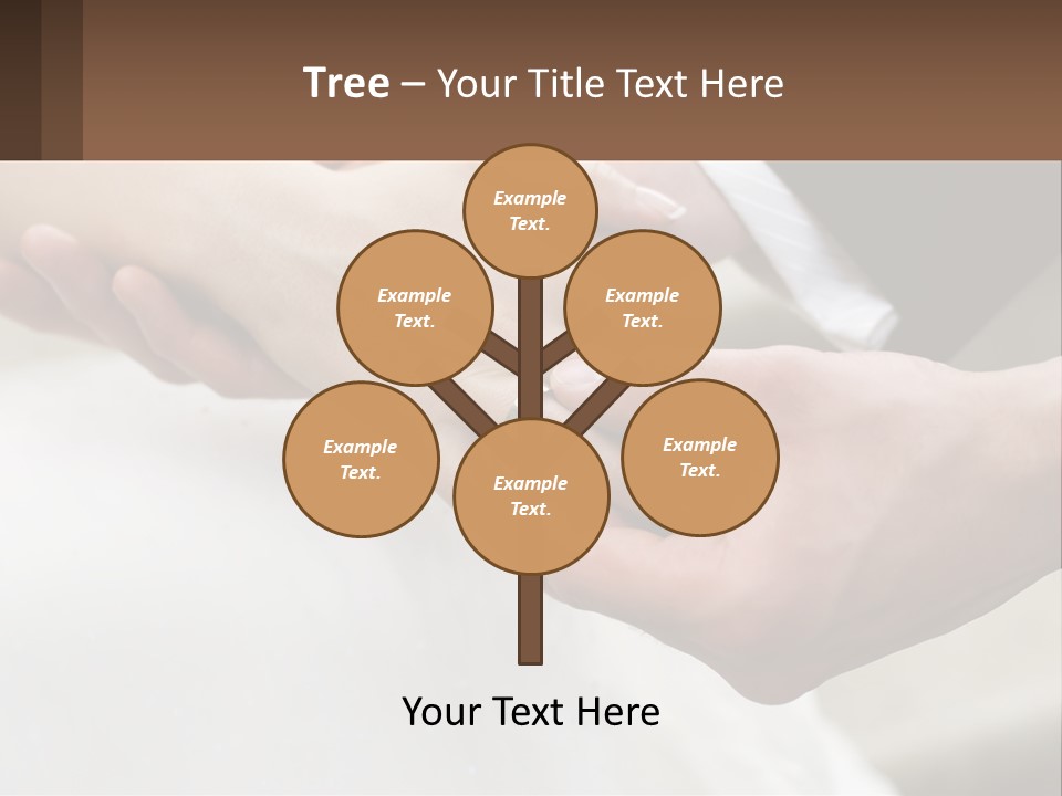 A Bride And Groom Holding Hands With A Ring On Their Finger PowerPoint Template