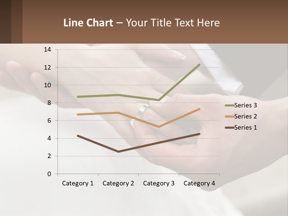 A Bride And Groom Holding Hands With A Ring On Their Finger PowerPoint Template