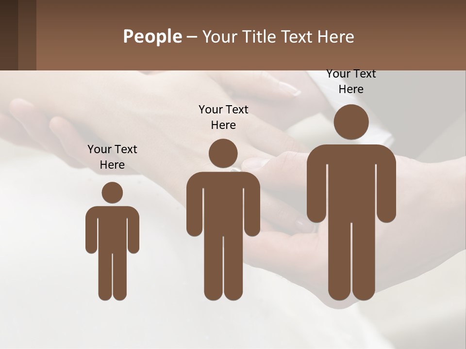 A Bride And Groom Holding Hands With A Ring On Their Finger PowerPoint Template