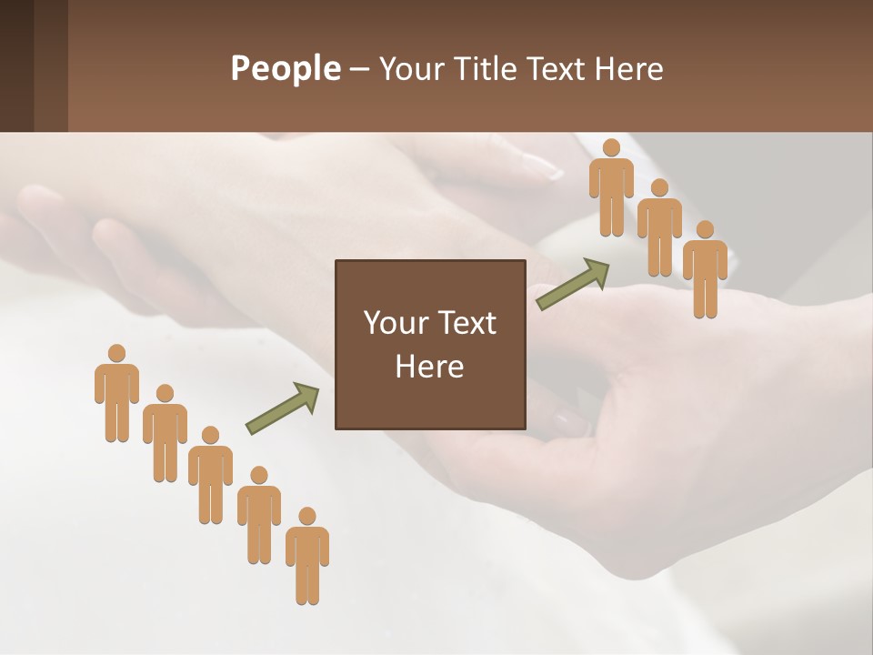 A Bride And Groom Holding Hands With A Ring On Their Finger PowerPoint Template