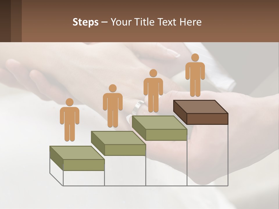 A Bride And Groom Holding Hands With A Ring On Their Finger PowerPoint Template