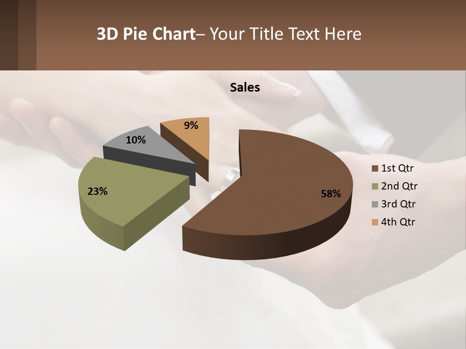 A Bride And Groom Holding Hands With A Ring On Their Finger PowerPoint Template