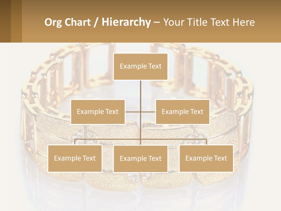 A Gold Bracelet With Diamonds On A White Background PowerPoint Template