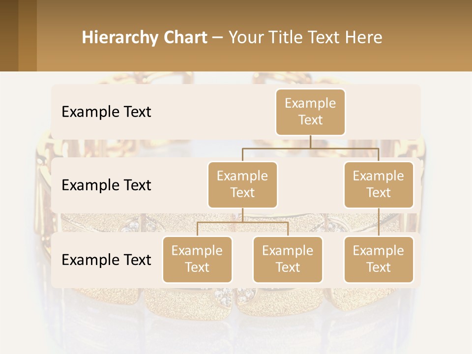 A Gold Bracelet With Diamonds On A White Background PowerPoint Template