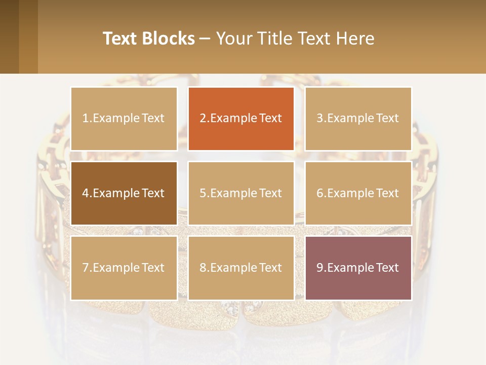 A Gold Bracelet With Diamonds On A White Background PowerPoint Template