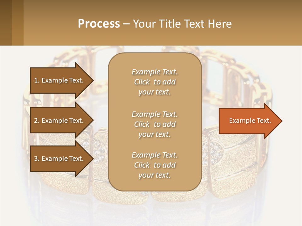 A Gold Bracelet With Diamonds On A White Background PowerPoint Template