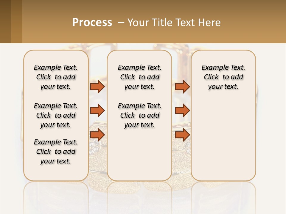 A Gold Bracelet With Diamonds On A White Background PowerPoint Template