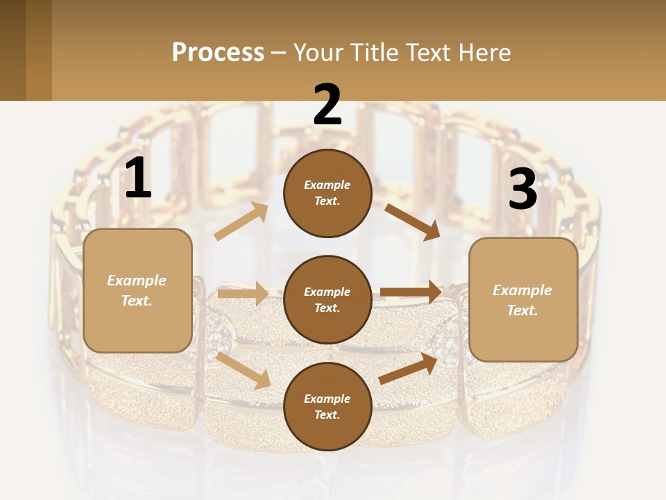 A Gold Bracelet With Diamonds On A White Background PowerPoint Template