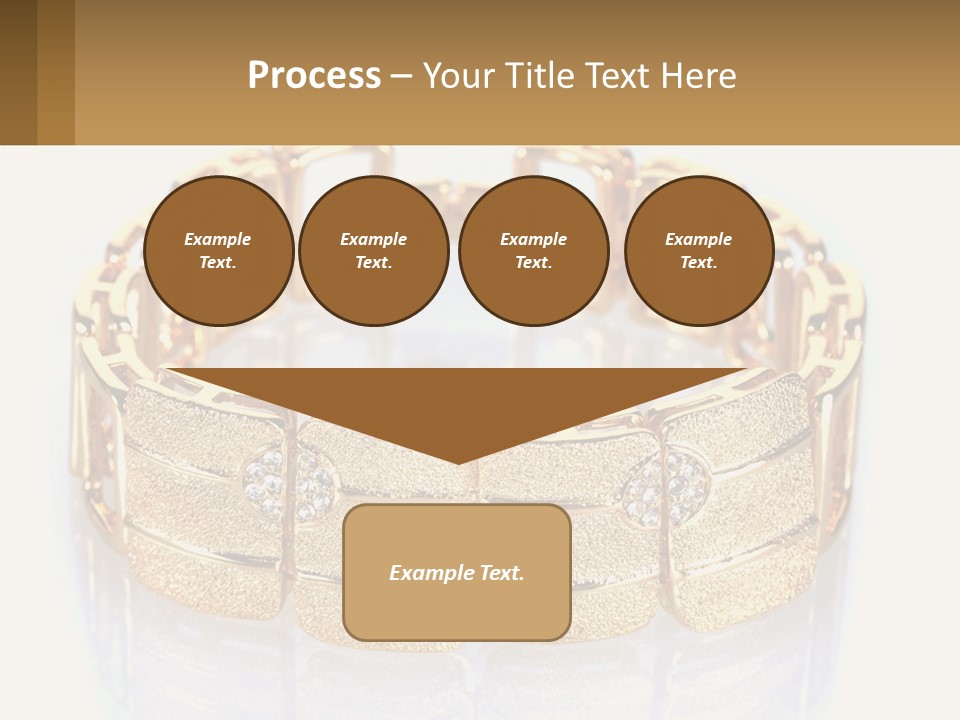 A Gold Bracelet With Diamonds On A White Background PowerPoint Template