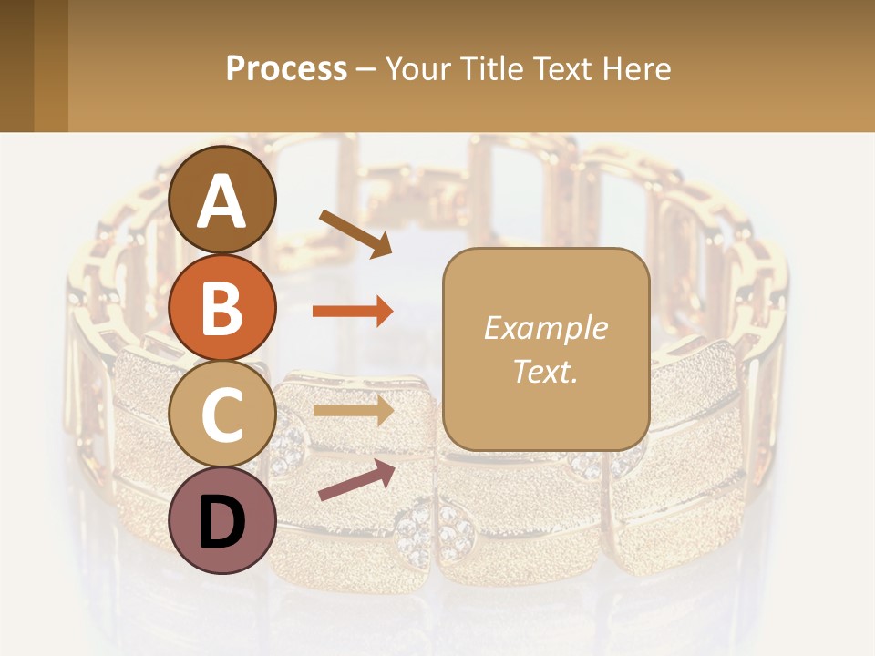 A Gold Bracelet With Diamonds On A White Background PowerPoint Template