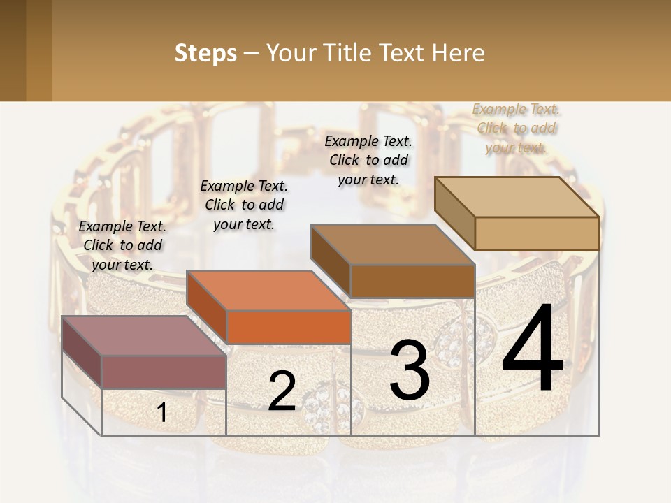 A Gold Bracelet With Diamonds On A White Background PowerPoint Template