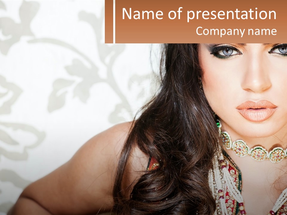 A Woman With A Necklace And Necklace On Her Neck PowerPoint Template