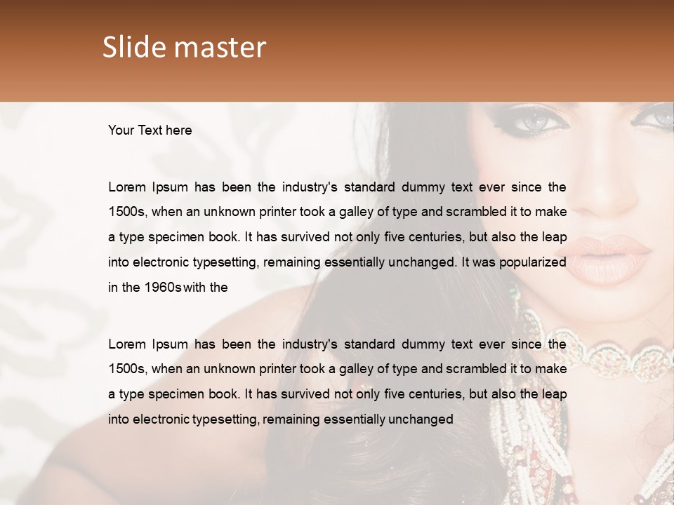 A Woman With A Necklace And Necklace On Her Neck PowerPoint Template