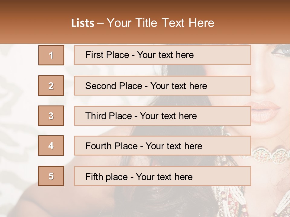 A Woman With A Necklace And Necklace On Her Neck PowerPoint Template