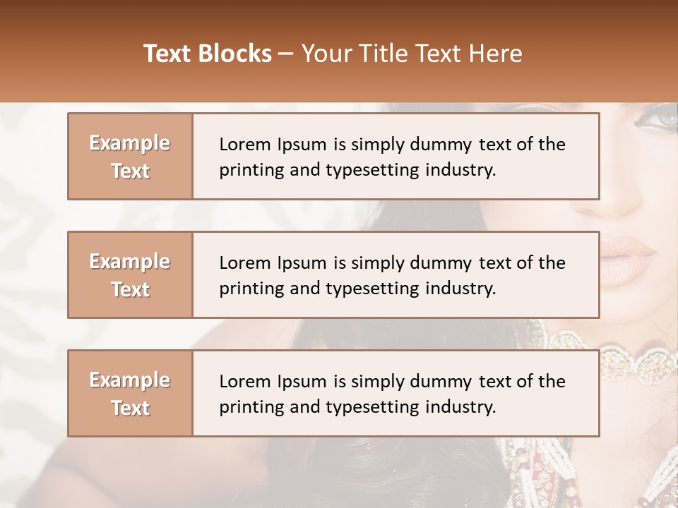 A Woman With A Necklace And Necklace On Her Neck PowerPoint Template