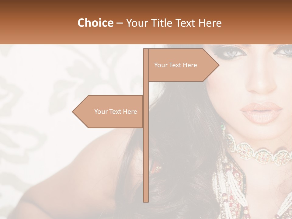 A Woman With A Necklace And Necklace On Her Neck PowerPoint Template