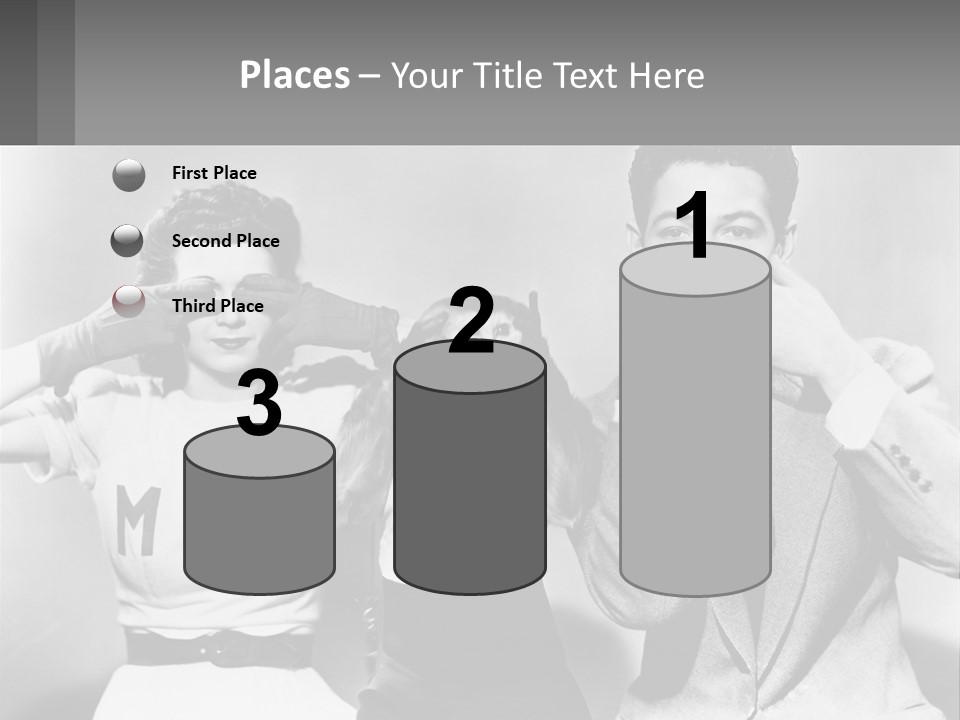 A Group Of People With Monkeys Covering Their Eyes PowerPoint Template