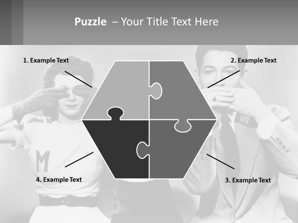 A Group Of People With Monkeys Covering Their Eyes PowerPoint Template