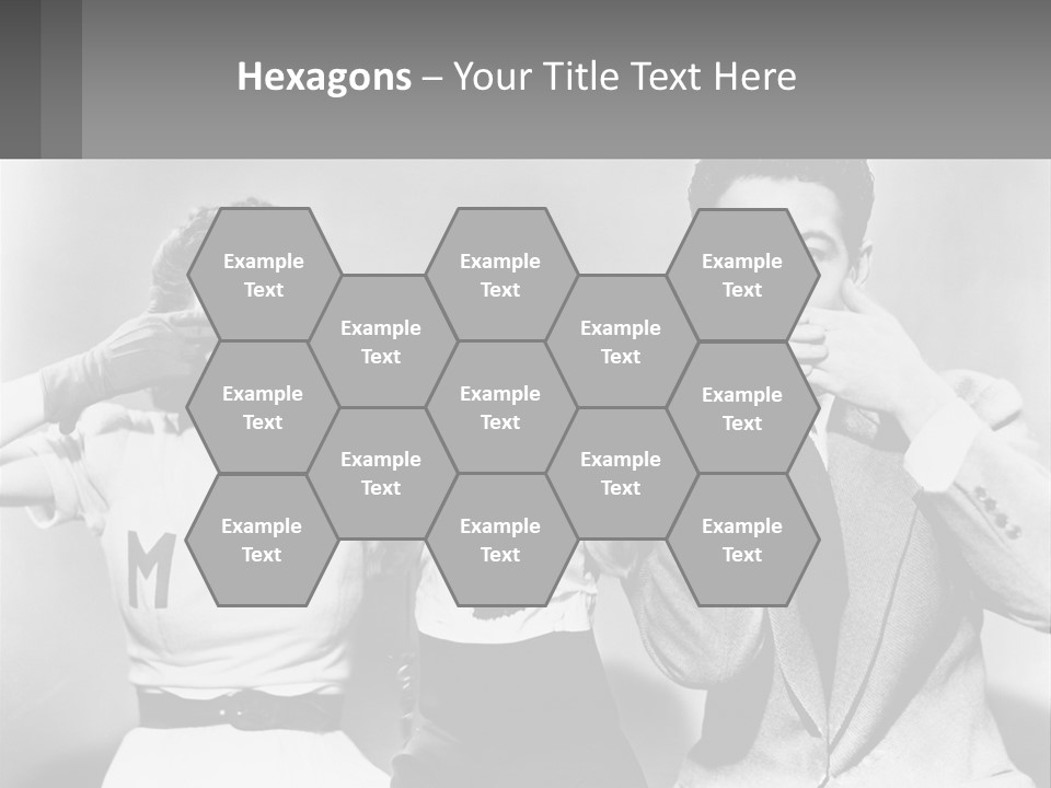 A Group Of People With Monkeys Covering Their Eyes PowerPoint Template