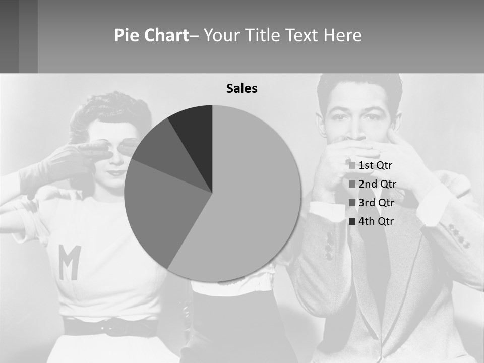 A Group Of People With Monkeys Covering Their Eyes PowerPoint Template