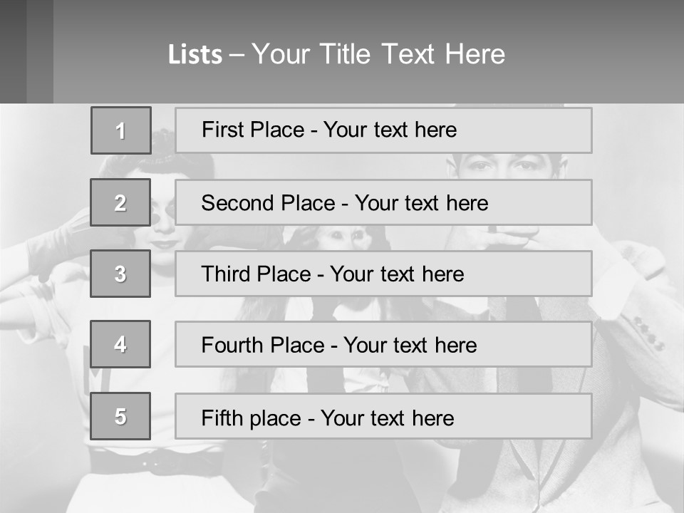 A Group Of People With Monkeys Covering Their Eyes PowerPoint Template