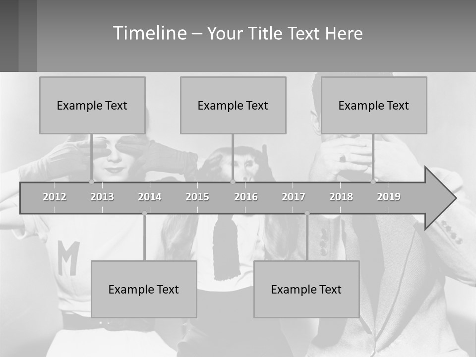 A Group Of People With Monkeys Covering Their Eyes PowerPoint Template