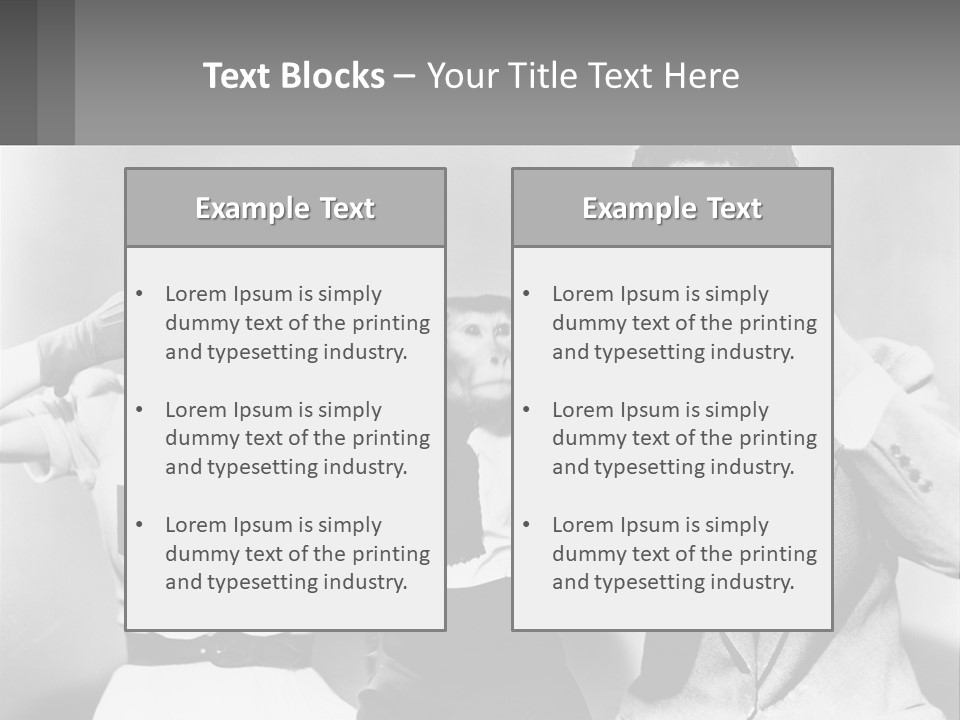 A Group Of People With Monkeys Covering Their Eyes PowerPoint Template