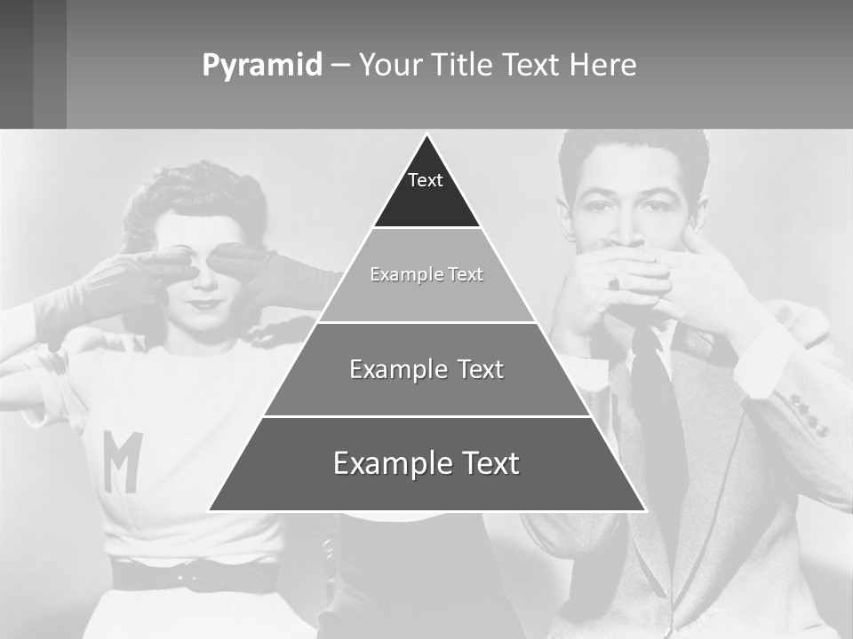 A Group Of People With Monkeys Covering Their Eyes PowerPoint Template