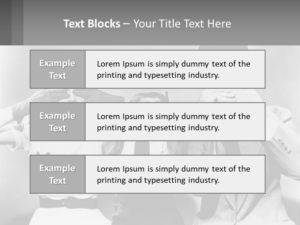 A Group Of People With Monkeys Covering Their Eyes PowerPoint Template
