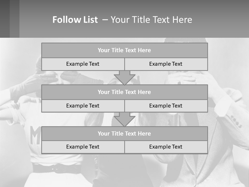 A Group Of People With Monkeys Covering Their Eyes PowerPoint Template