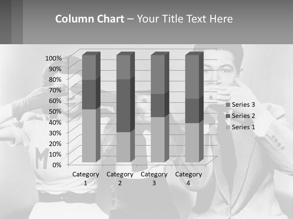 A Group Of People With Monkeys Covering Their Eyes PowerPoint Template