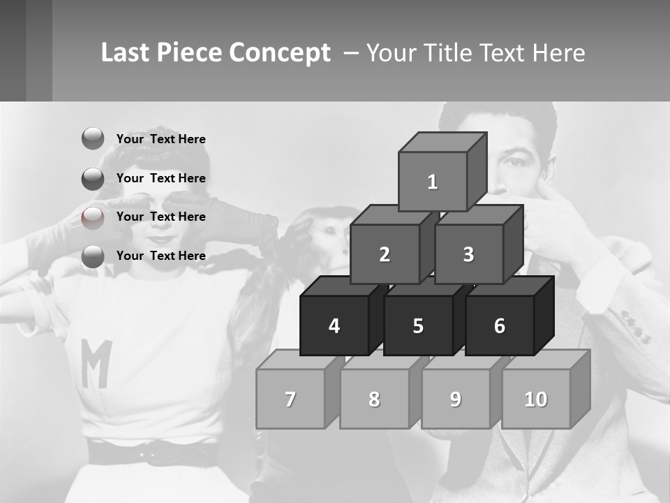 A Group Of People With Monkeys Covering Their Eyes PowerPoint Template