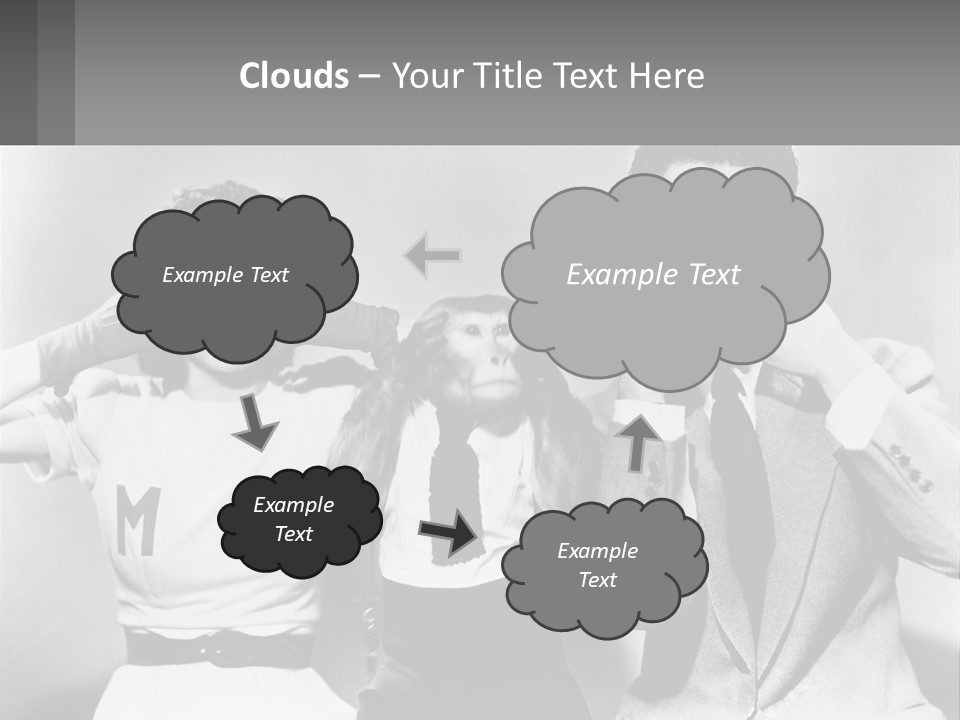 A Group Of People With Monkeys Covering Their Eyes PowerPoint Template