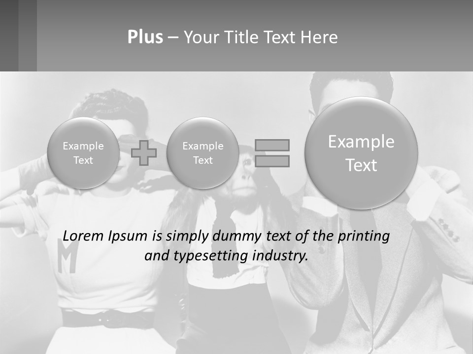 A Group Of People With Monkeys Covering Their Eyes PowerPoint Template