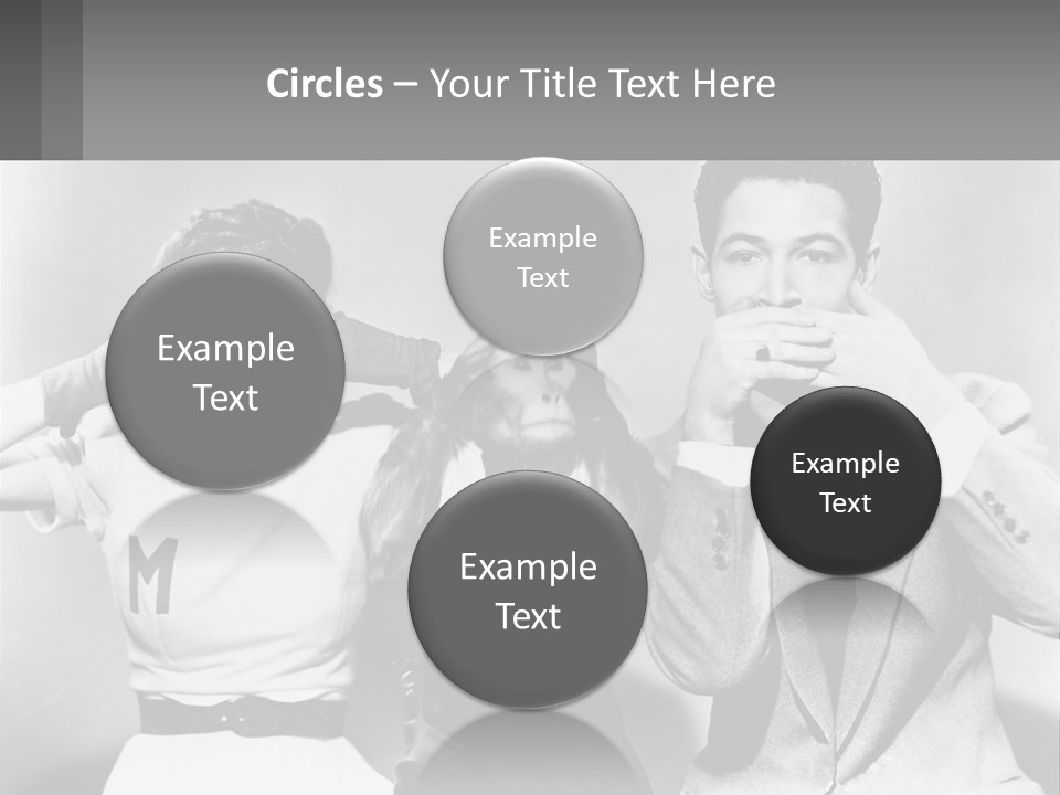 A Group Of People With Monkeys Covering Their Eyes PowerPoint Template