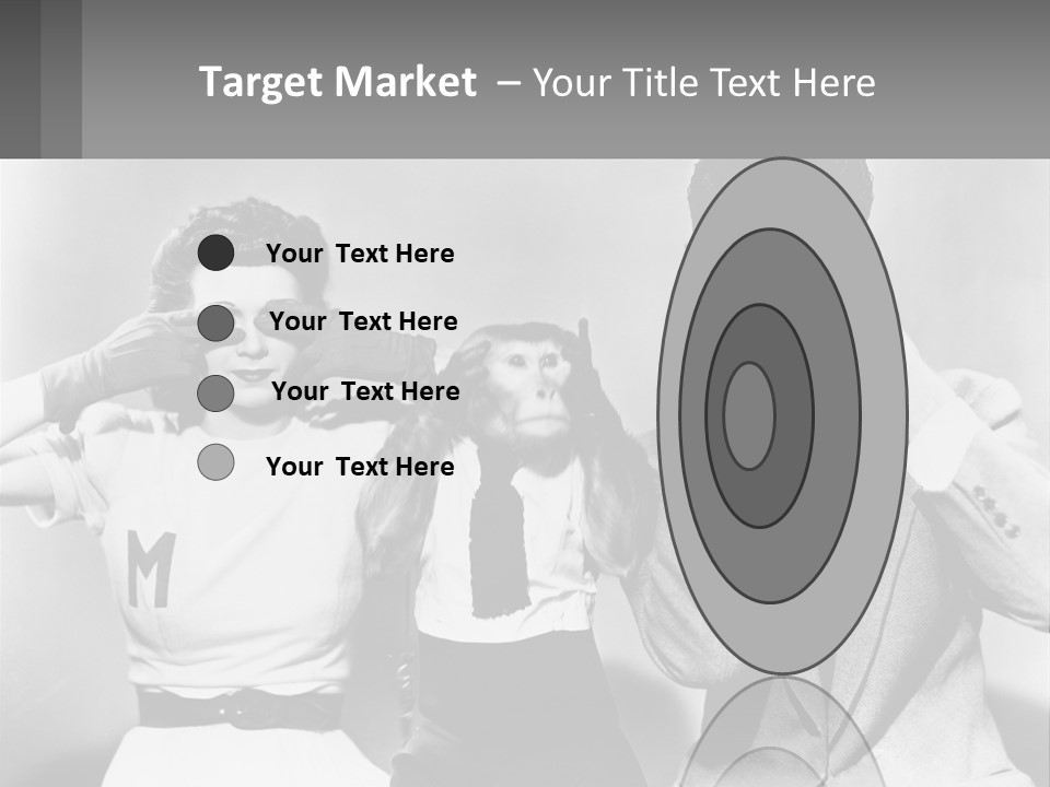 A Group Of People With Monkeys Covering Their Eyes PowerPoint Template