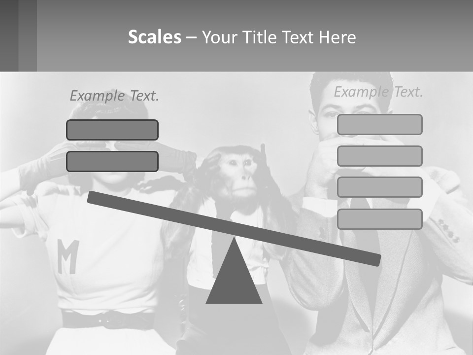 A Group Of People With Monkeys Covering Their Eyes PowerPoint Template