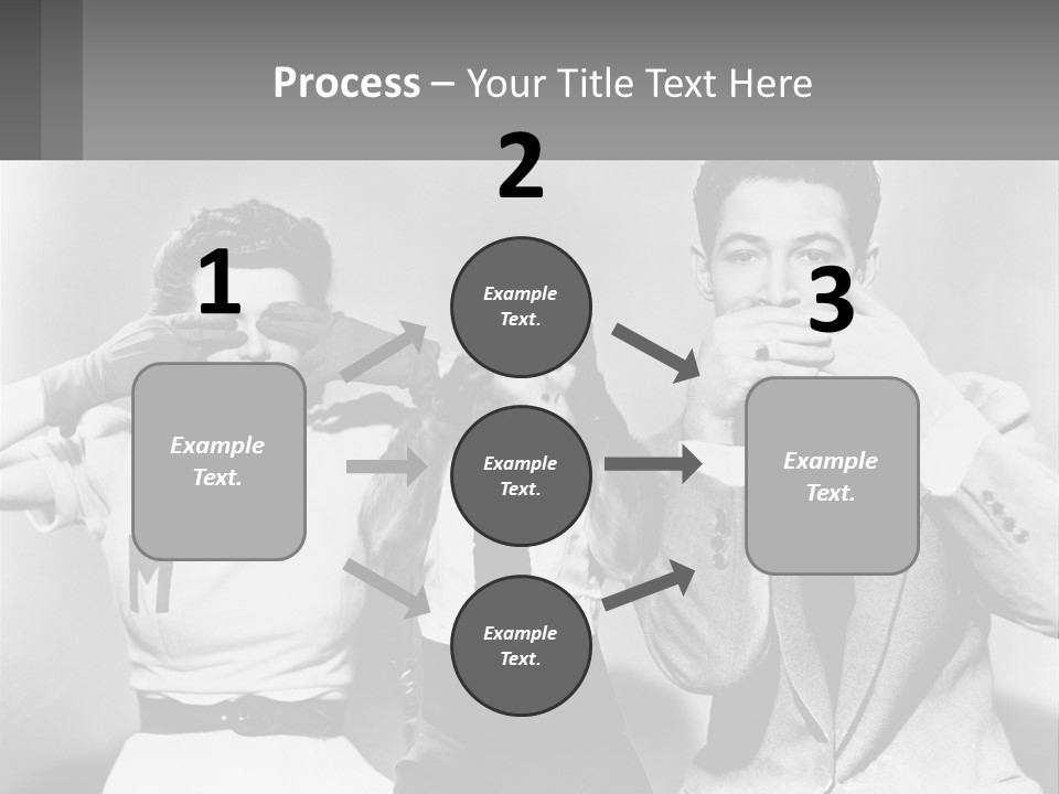 A Group Of People With Monkeys Covering Their Eyes PowerPoint Template