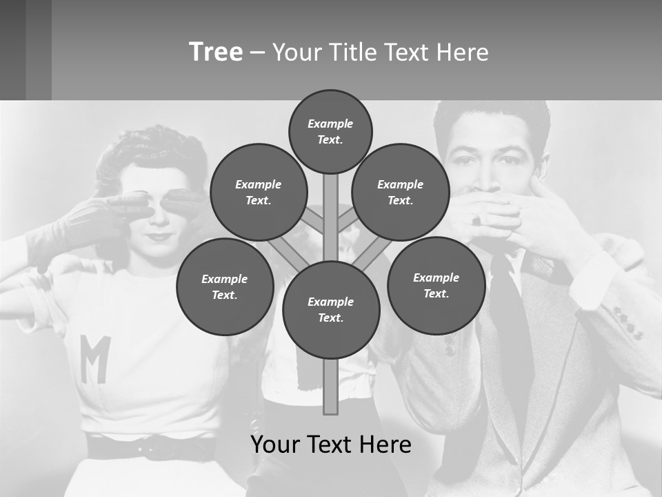 A Group Of People With Monkeys Covering Their Eyes PowerPoint Template