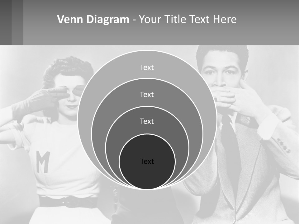 A Group Of People With Monkeys Covering Their Eyes PowerPoint Template