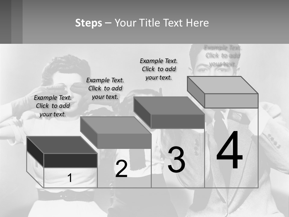 A Group Of People With Monkeys Covering Their Eyes PowerPoint Template