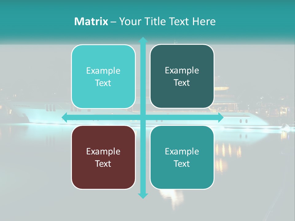 A Large White Boat In The Water At Night PowerPoint Template