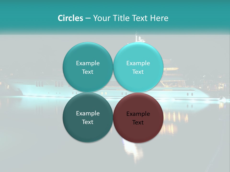 A Large White Boat In The Water At Night PowerPoint Template