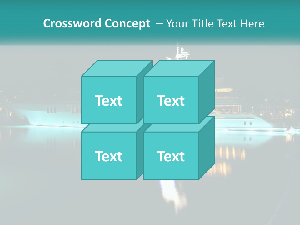 A Large White Boat In The Water At Night PowerPoint Template