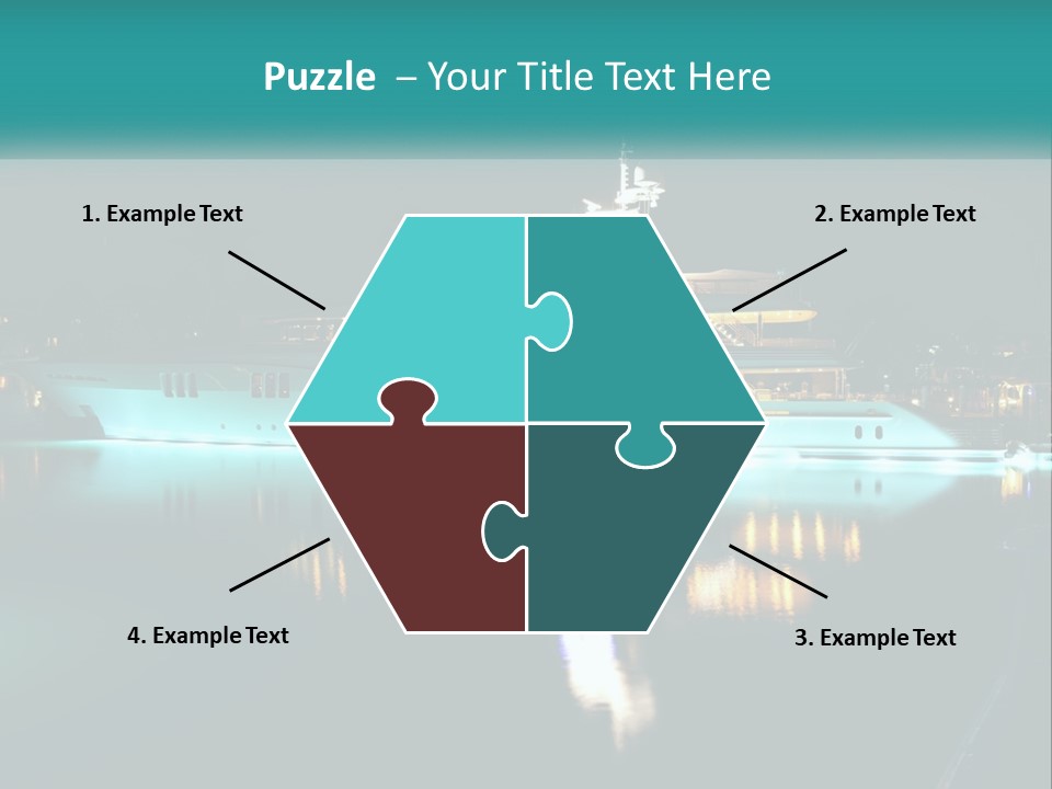 A Large White Boat In The Water At Night PowerPoint Template