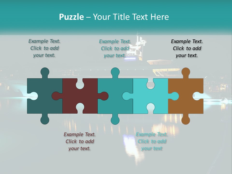 A Large White Boat In The Water At Night PowerPoint Template