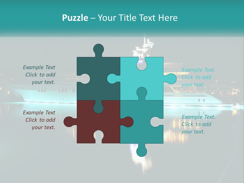 A Large White Boat In The Water At Night PowerPoint Template