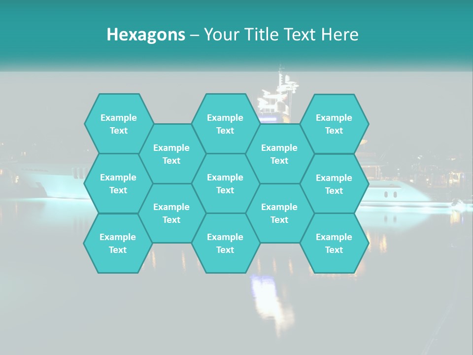 A Large White Boat In The Water At Night PowerPoint Template