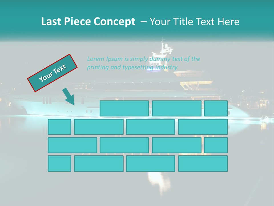 A Large White Boat In The Water At Night PowerPoint Template