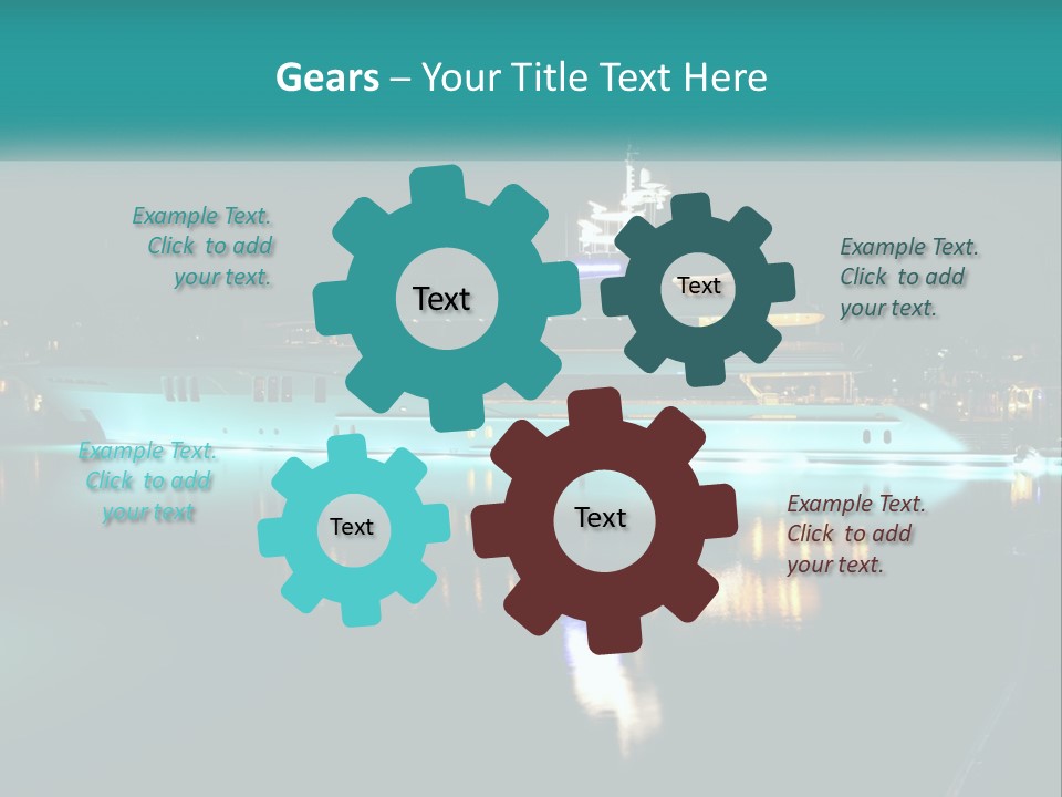 A Large White Boat In The Water At Night PowerPoint Template